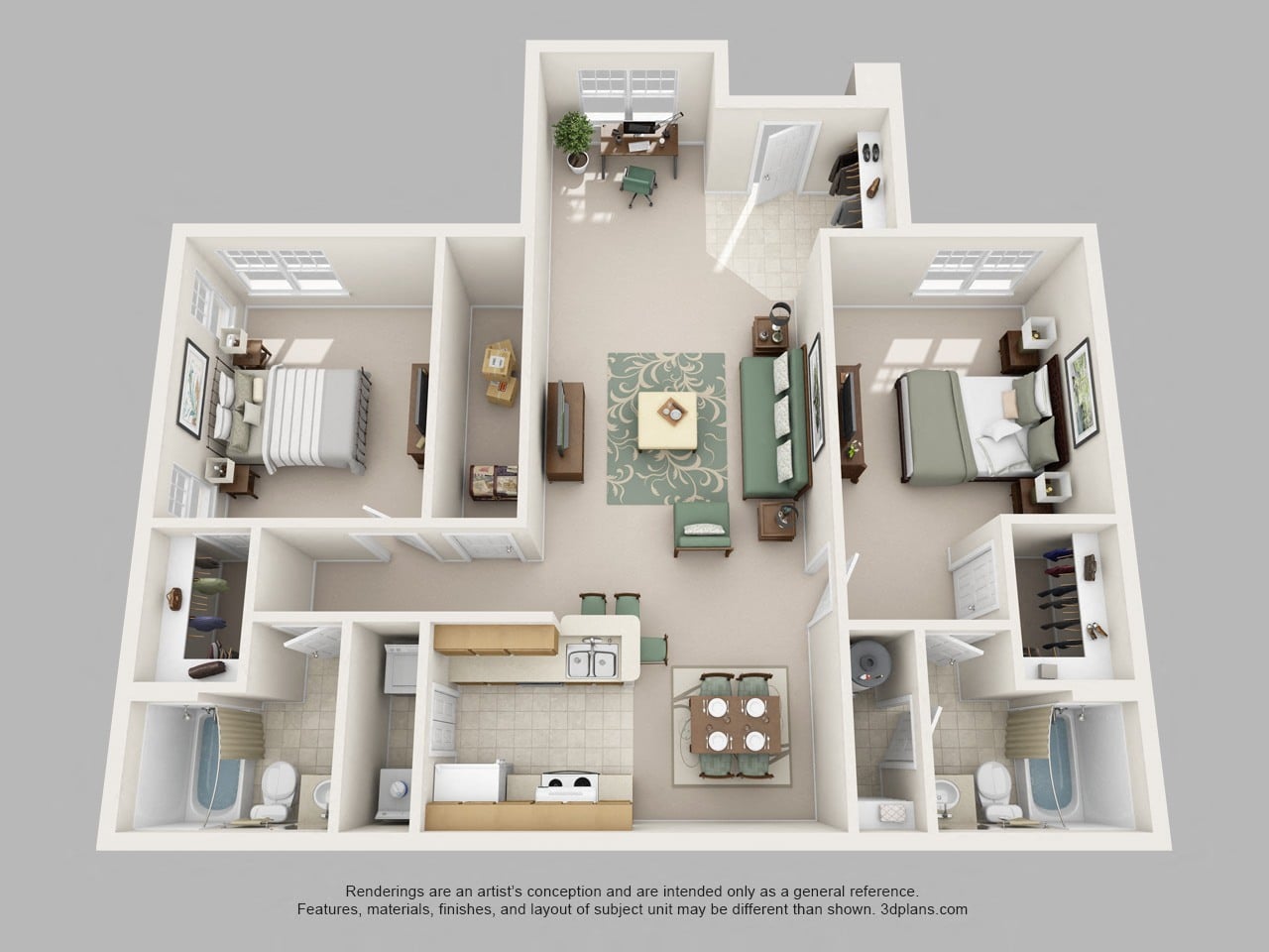 Floor plan layout diagram for 2A